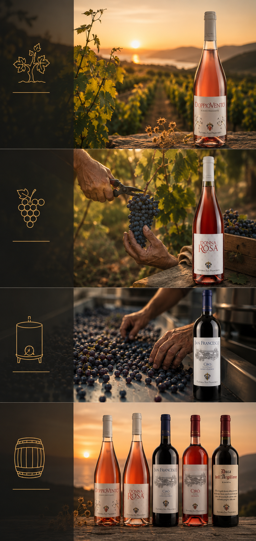 Lavorazione dei vini nella cantina Fattoria San Francesco